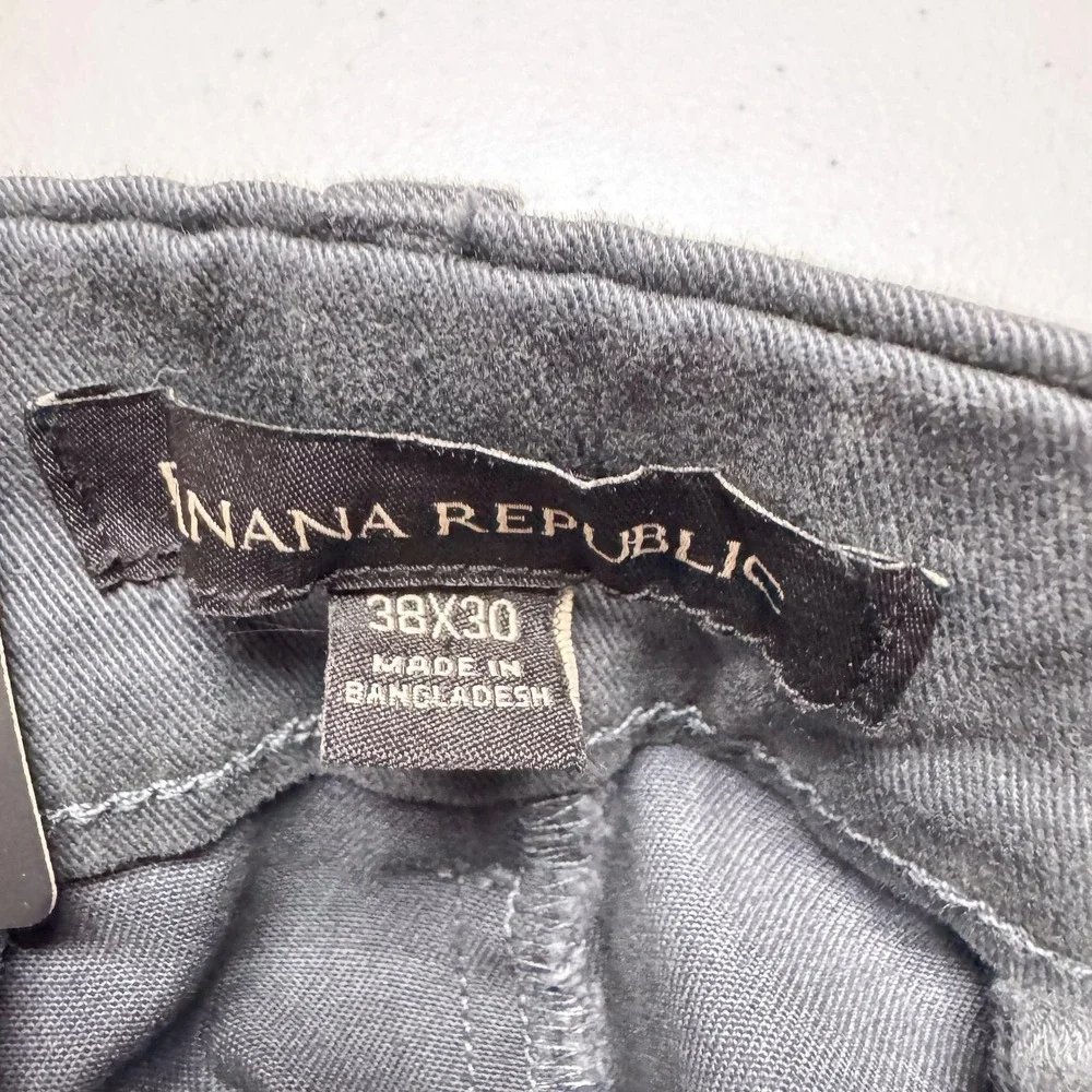 Banana Republic Chino Pants Mens 38x30 Gray Stretch Casual Tapered Office NEW‎